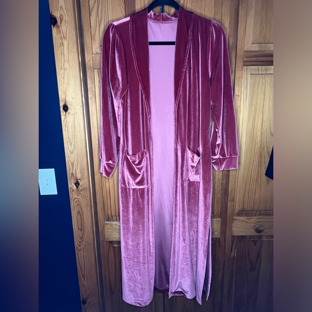 Velour Long Cardigan